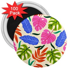 Tropical Sheets Summer Beach 3  Magnets (100 Pack) by Paksenen