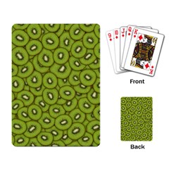 Kiwi Fruit Pattern Green Background Playing Cards Single Design (rectangle) by Paksenen