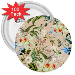 Textile Fabric Tropical 3  Buttons (100 Pack)  by Paksenen