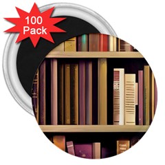 Books Bookshelves Office Fantasy Background Artwork Book Cover Apothecary Book Nook Literature Libra 3  Magnets (100 Pack) by Posterlux