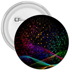 Particles Waves Line Multicoloured 3  Buttons by Proyonanggan