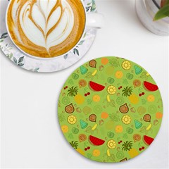 Art Fruits Pattern Uv Print Round Tile Coaster by Maspions