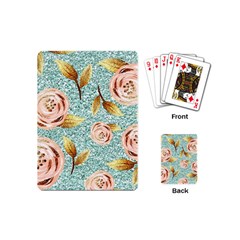 Rose Gold Roses, Girly, Glitter, Pretty, Rose Gold Playing Cards Single Design (mini) by kyorashop23