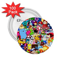 Sticker Art, Brand, Cartoon 2 25  Buttons (100 Pack)  by kyorashop23