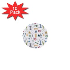 Pattern Seamless Texture Sewing 1  Mini Buttons (10 Pack)  by Salmanaz77