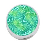 Retro Flower Pattern Design Batik 4-Port USB Hub (Two Sides) Front