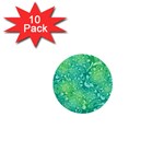 Retro Flower Pattern Design Batik 1  Mini Buttons (10 pack)  Front