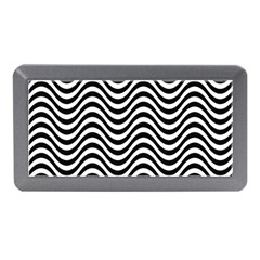 Black White Wave Pattern Wavy Water Seamless Memory Card Reader (mini) by Posterlux