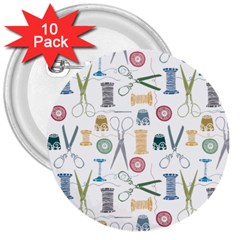 Pattern Seamless Texture Sewing 3  Buttons (10 Pack)  by Salmanaz77