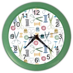 Pattern Seamless Texture Sewing Color Wall Clock by Salmanaz77