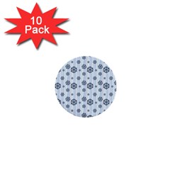 Snowflakes Winter Christmas 1  Mini Buttons (10 Pack)  by anzea
