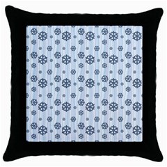 Snowflakes Winter Christmas Throw Pillow Case (black) by anzea