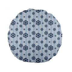 Snowflakes Winter Christmas Standard 15  Premium Round Cushions by anzea