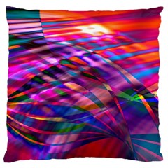 Wave Lines Pattern Abstract Standard Premium Plush Fleece Cushion Case (two Sides) by anzea