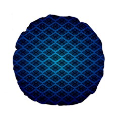 Pattern Texture Geometric Blue Standard 15  Premium Flano Round Cushions by anzea
