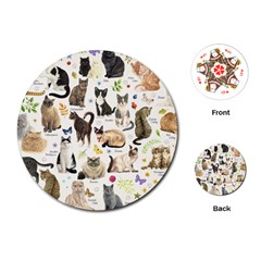 Cats, All, Collage, Cat Playing Cards Single Design (round) by kyorashop23