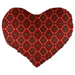 Illustrations Ajrak Abstract Design Pattern Large 19  Premium Flano Heart Shape Cushions Back