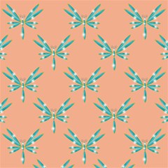 Turquoise Dragonfly Insect Paper Play Mat (square) by anzea