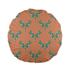 Turquoise Dragonfly Insect Paper Standard 15  Premium Flano Round Cushions by anzea