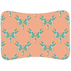 Turquoise Dragonfly Insect Paper Velour Seat Head Rest Cushion by anzea