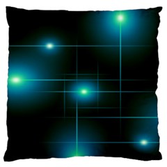 Light Shining Lighting Blue Night Large Premium Plush Fleece Cushion Case (two Sides) by anzea