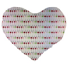 Wine Glass Pattern Large 19  Premium Heart Shape Cushions by anzea