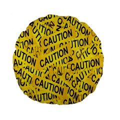 Caution Road Sign Cross Yellow Standard 15  Premium Flano Round Cushions by anzea