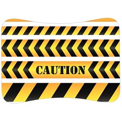 Caution Road Sign Warning Cross Danger Yellow Chevron Line Black Velour Seat Head Rest Cushion by anzea