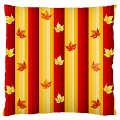Autumn Fall Leaves Vertical Large Premium Plush Fleece Cushion Case (two Sides) by anzea