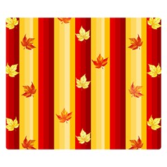 Autumn Fall Leaves Vertical Premium Plush Fleece Blanket (small) by anzea