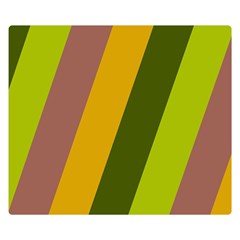 Autmn Stripes Colors Geometric Print Design Premium Plush Fleece Blanket (small) by dflcprintsclothing
