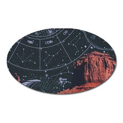 Astrology Surreal Surrealism Trippy Visual Art Oval Magnet by Bedest