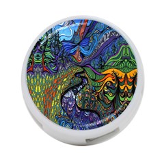 Psychedelic Digital Art Artwork Landscape Colorful 4-port Usb Hub (two Sides) by Bedest