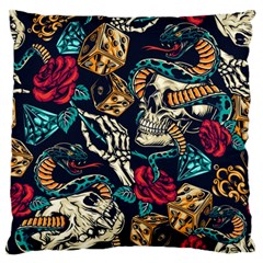 Vintage Art Tattoos Colorful Seamless Pattern Standard Premium Plush Fleece Cushion Case (one Side) by Bedest
