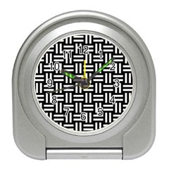 Frets Mosaic Pattern Geometric Travel Alarm Clock by Bedest