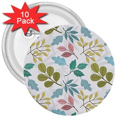 Leaf Seamless Pattern  3  Buttons (10 Pack)  by Safari