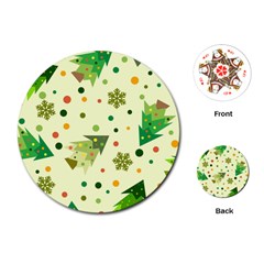 Christmas Pattern Background Seamless Playing Cards Single Design (round) by kyorashop23