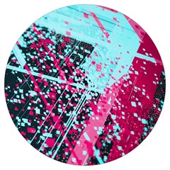 Colorful Splashes Grunge, Abstract Art Round Trivet by kyorashop23