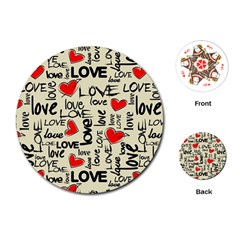 Love Abstract Background Love Textures Playing Cards Single Design (round) by kyorashop23