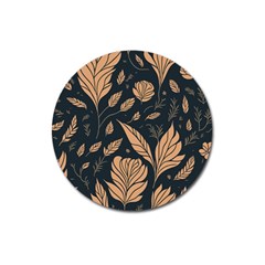 Background Pattern Leaves Texture Magnet 3  (round) by Salmanaz77