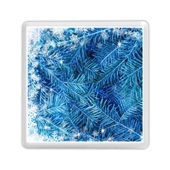 Blue Christmas Tree Branch Texture, Winter Texture, Tree Texture, Tree Branches Memory Card Reader (square) by kyorashop23