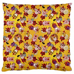 Cartoon Xmas Characters Pattern Standard Premium Plush Fleece Cushion Case (one Side) by kyorashop23