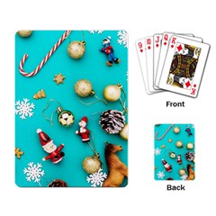 Christmas Decorations Blue Xmas Background Playing Cards Single Design (rectangle) by kyorashop23
