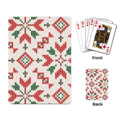 Christmas Texture, New Year, Red-green Christmas Ornament Texture Playing Cards Single Design (rectangle) by kyorashop23