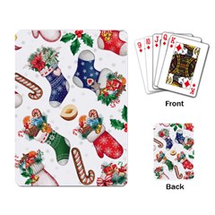 Christmas Socks Gloves Candy Cane Stocking Seamless Playing Cards Single Design (rectangle) by Grandong