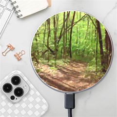 Peaceful Green Forest Walk Wireless Fast Charger(white) by ExtraAwesomeSauce