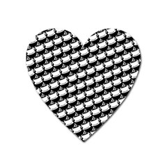 Stylish Coffee Cup Pattern Heart Magnet by ExtraAwesomeSauce