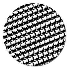 Stylish Coffee Cup Pattern Magnet 5  (round) by ExtraAwesomeSauce