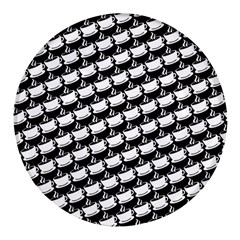 Stylish Coffee Cup Pattern Round Glass Fridge Magnet (4 Pack) by ExtraAwesomeSauce