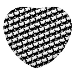 Stylish Coffee Cup Pattern Heart Glass Fridge Magnet (4 Pack) by ExtraAwesomeSauce